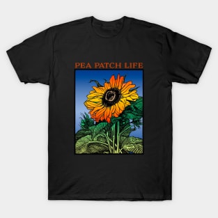 Pea Patch Life Sunflower Aesthetic Floral Orange Bloom Gardeners T-Shirt